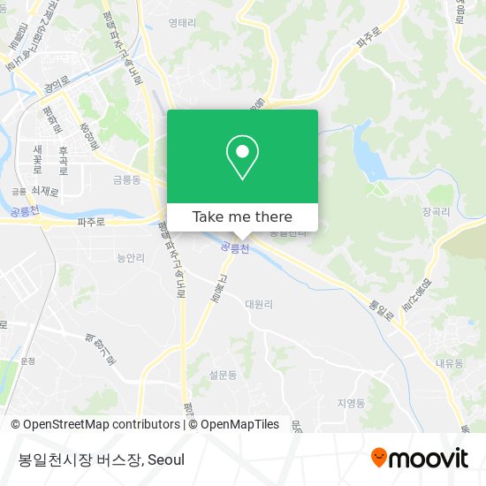 봉일천시장 버스장 map