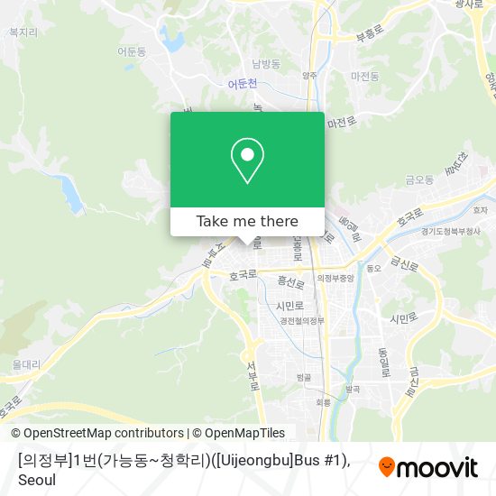 [의정부]1번(가능동~청학리)([Uijeongbu]Bus #1) map