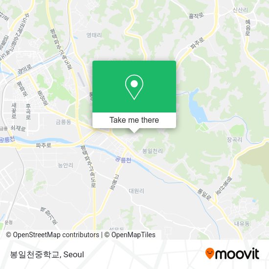 봉일천중학교 map