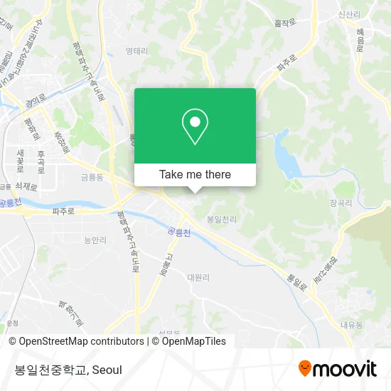 봉일천중학교 map