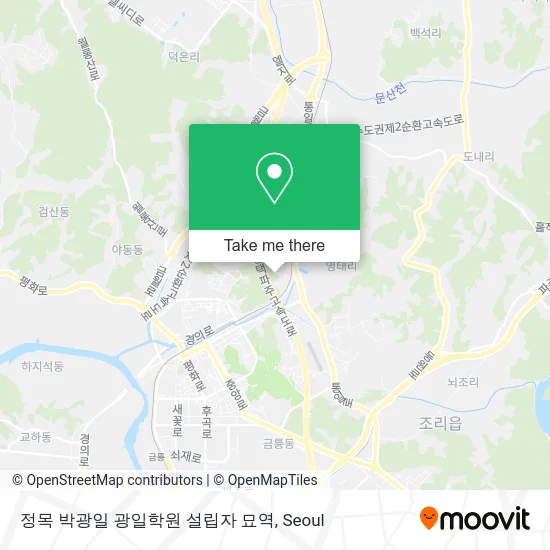 정목 박광일 광일학원 설립자 묘역 map