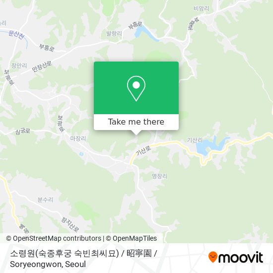 소령원(숙종후궁 숙빈최씨묘) / 昭寧園 / Soryeongwon map