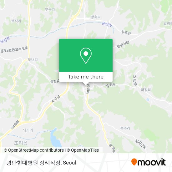 광탄현대병원 장례식장 map