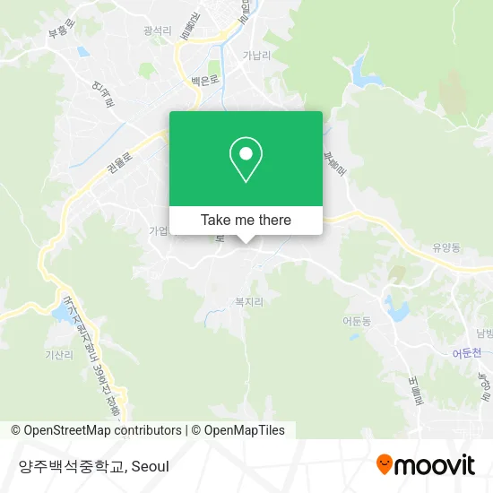 양주백석중학교 map