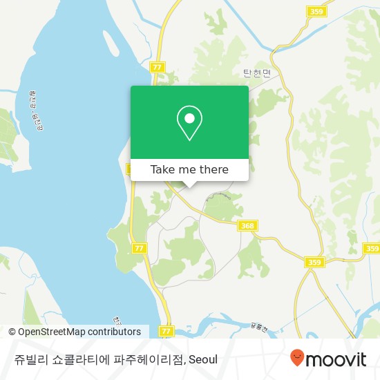 쥬빌리 쇼콜라티에 파주헤이리점 map