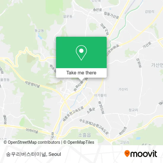 송우리버스터미널 map