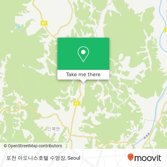 포천 아도니스호텔 수영장 map