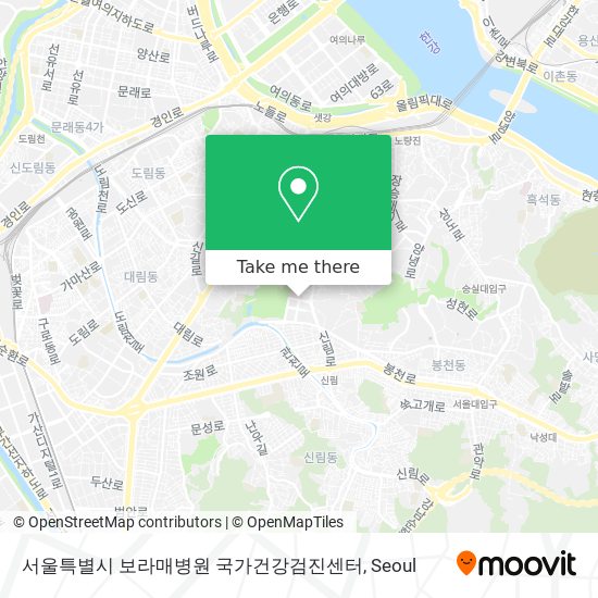 서울특별시 보라매병원 국가건강검진센터 map