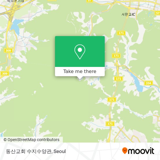 동산교회 수지수양관 map