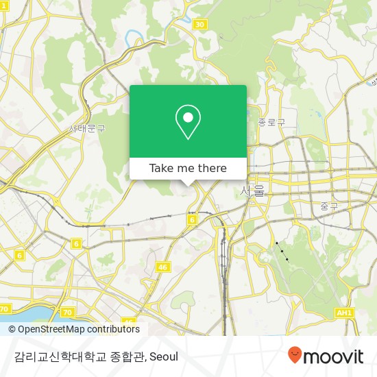 감리교신학대학교 종합관 map