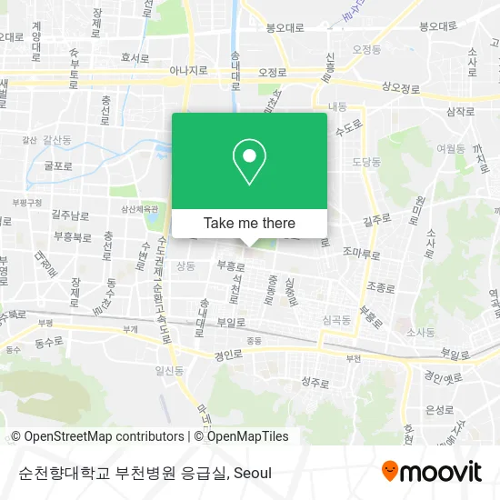 순천향대학교 부천병원 응급실 map