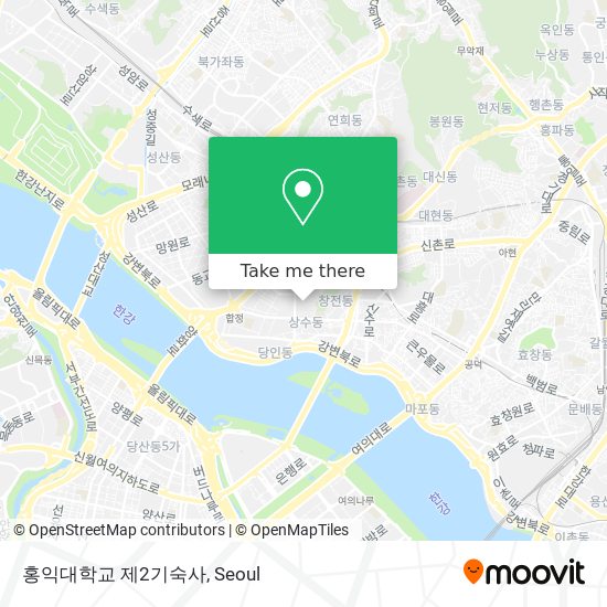 홍익대학교 제2기숙사 map