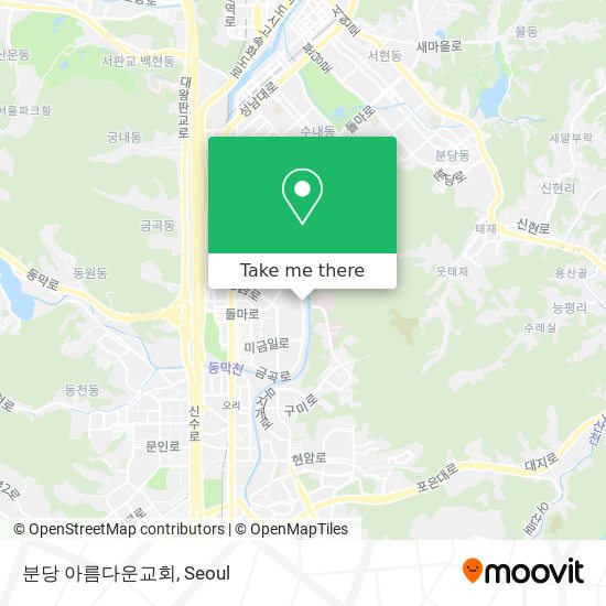 분당 아름다운교회 map