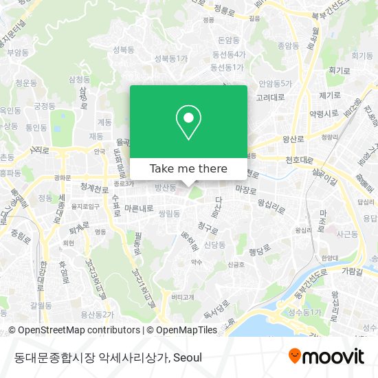 동대문종합시장 악세사리상가 map