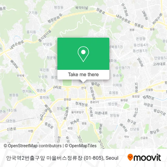 안국역2번출구앞 마을버스정류장 (01-805) map