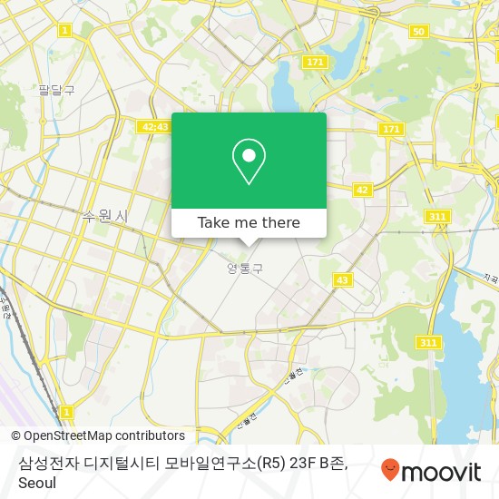 삼성전자 디지털시티 모바일연구소(R5) 23F B존 map