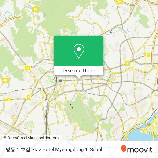 명동 1 호점 Staz Hotel Myeongdong 1 map