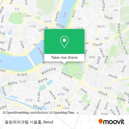 올림픽파크텔 서울홀 map