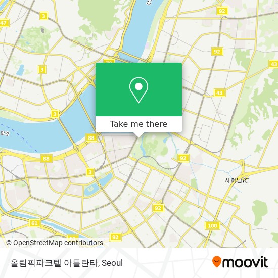 올림픽파크텔 아틀란타 map