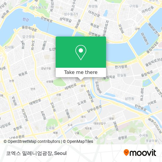 코엑스 밀레니엄광장 map