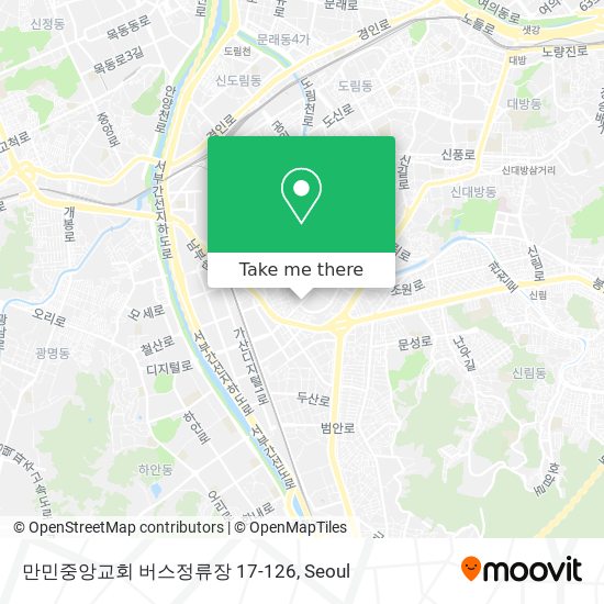 만민중앙교회 버스정류장 17-126 map