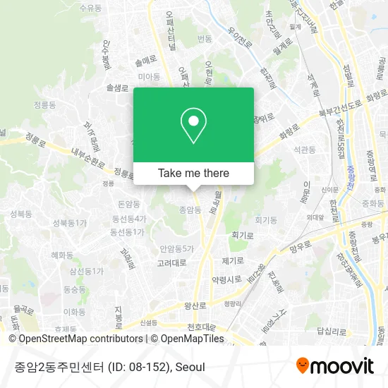 종암2동주민센터 (ID: 08-152) map