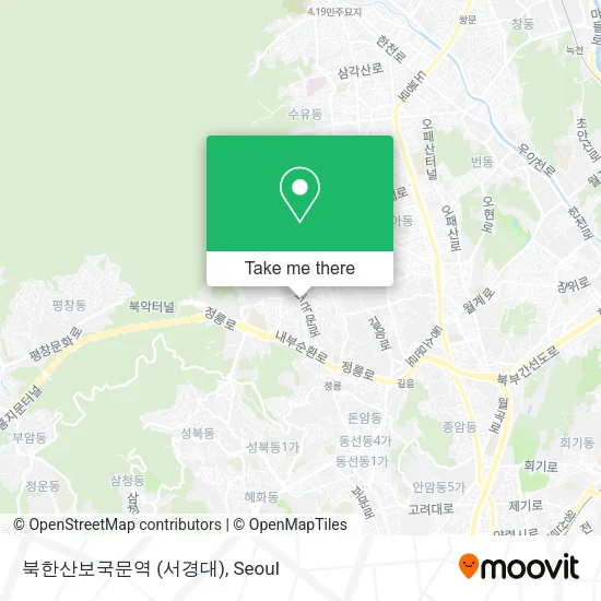북한산보국문역 (서경대) map