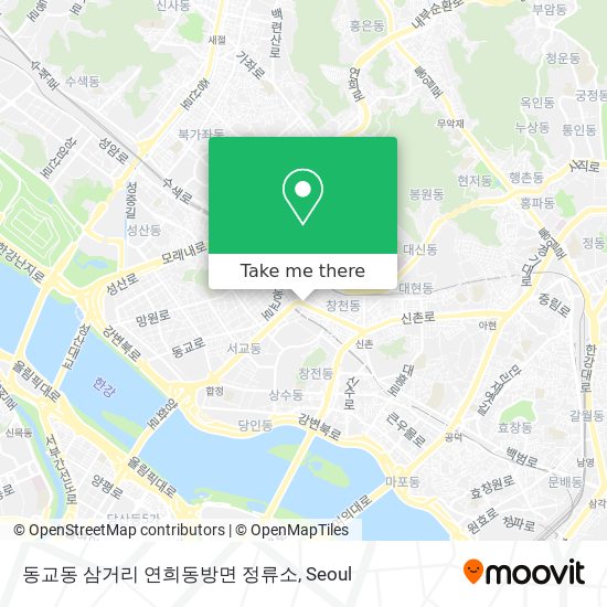동교동 삼거리 연희동방면 정류소 map