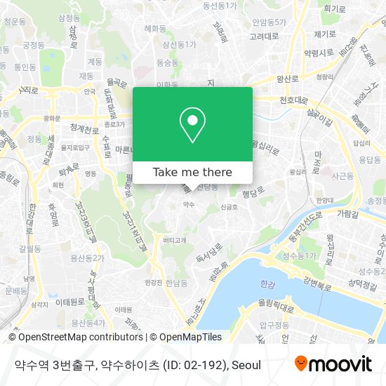 약수역 3번출구, 약수하이츠 (ID: 02-192) map