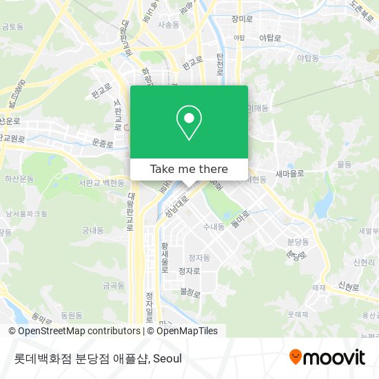 롯데백화점 분당점 애플샵 map