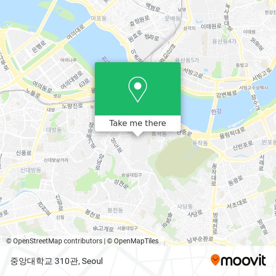 중앙대학교 310관 map