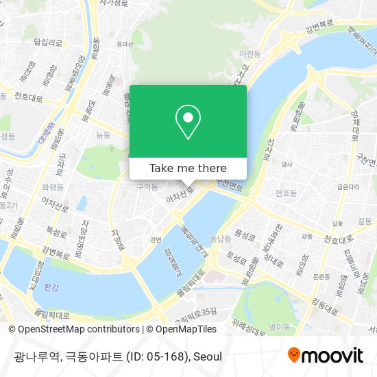 광나루역, 극동아파트 (ID: 05-168) map