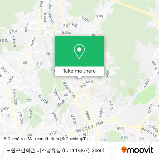 노원구민회관 버스정류장 (ID : 11-367) map