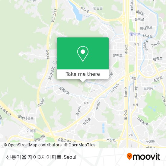 신봉마을 자이3차아파트 map