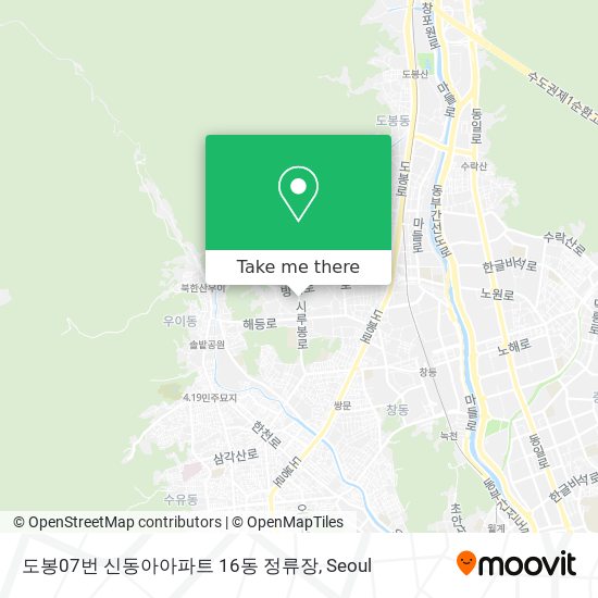 도봉07번 신동아아파트 16동 정류장 map