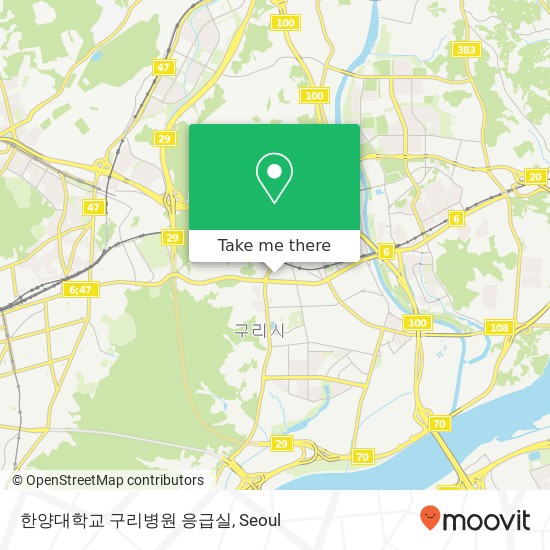 한양대학교 구리병원 응급실 map