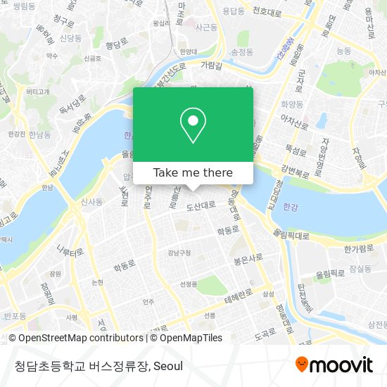 청담초등학교 버스정류장 map