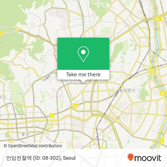 안암전철역 (ID: 08-302) map