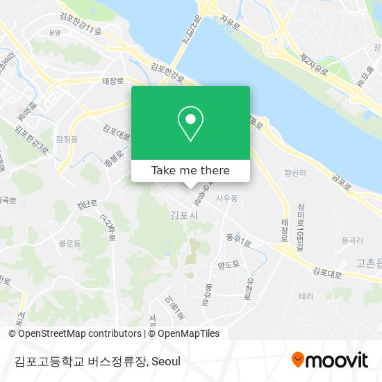 김포고등학교 버스정류장 map
