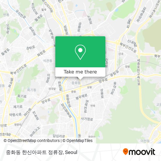 중화동 한신아파트 정류장 map