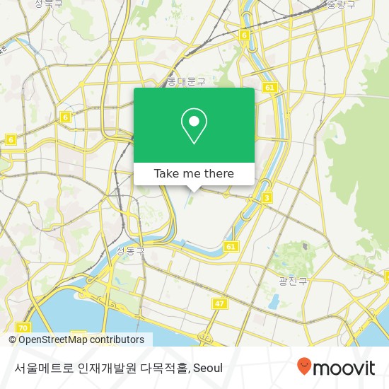 서울메트로 인재개발원 다목적홀 map