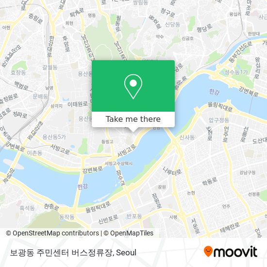 보광동 주민센터 버스정류장 map