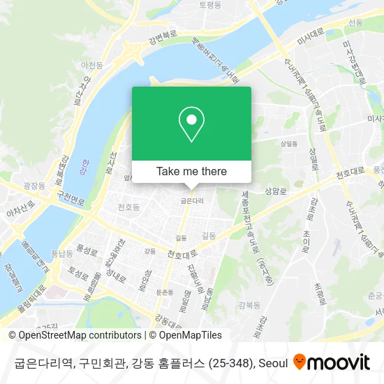 굽은다리역, 구민회관, 강동 홈플러스 (25-348) map