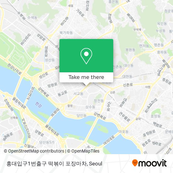 홍대입구1번출구 떡볶이 포장마차 map