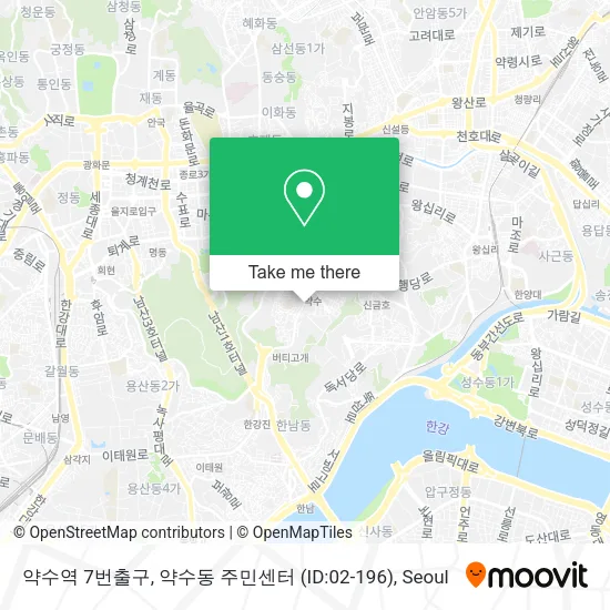 약수역 7번출구, 약수동 주민센터 (ID:02-196) map