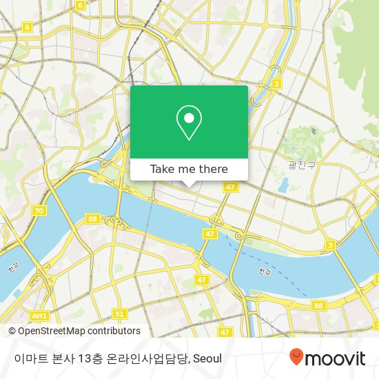 이마트 본사 13층 온라인사업담당 map