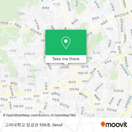 고려대학교 정경관 506호 map