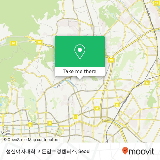 성신여자대학교 돈암수정캠퍼스 map