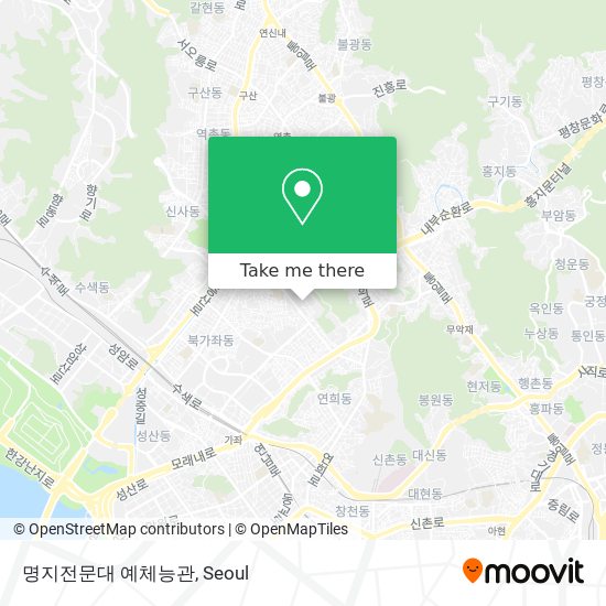 명지전문대 예체능관 map