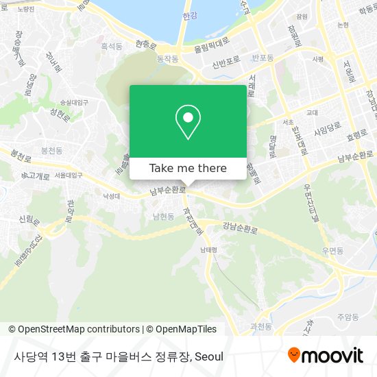 사당역 13번 출구 마을버스 정류장 map